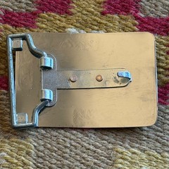 Vintage Silver Tone Roadrunner Belt Buckle Western Southwestern Etched Floral