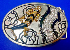 Gecko Lizard Salamander Multi Colored Jeweled Unique Animal Theme Belt Buckle