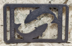 GRIP6 BELT BUCKLE – NATURALIST SALMON FISH – BLUE STEEL / PURPLE – 1.5 INCH WIDE