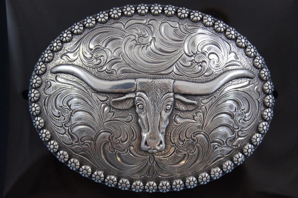 Nocona Western Oval LONGHORN Belt Buckle 37981