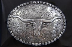 Nocona Western Oval LONGHORN Belt Buckle 37981