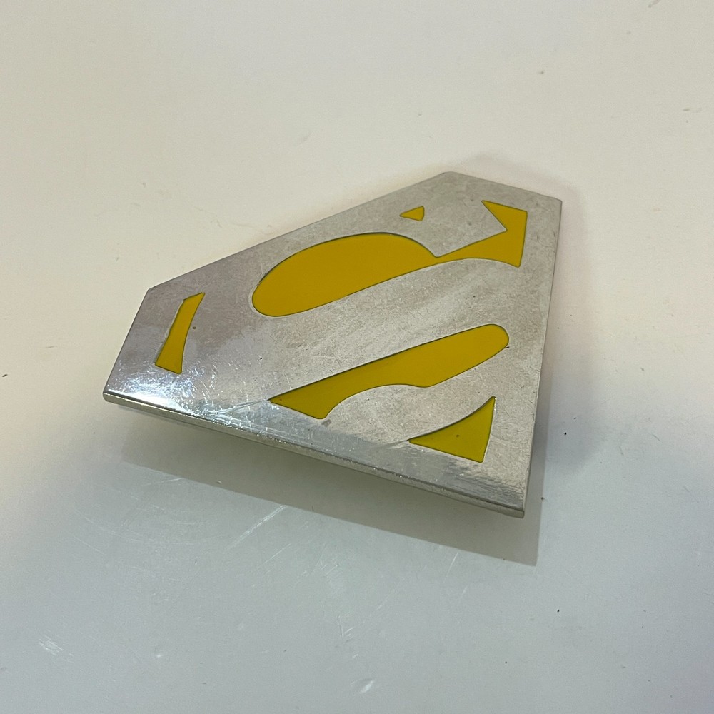 Superman Yellow & Silver Metal Belt Buckle Logo DC Comics