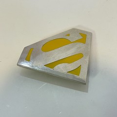 Superman Yellow & Silver Metal Belt Buckle Logo DC Comics
