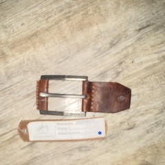 Velez Men&rsquo;s Brown Leather & Silver Metal Frame Belt Buckle 1.5in 1009847