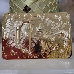 Rooster Western Belt Buckle Rose Tone And Silver Rare Piece With Details Cowboy