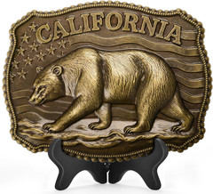 Western Belt Buckle for Men – California Grizzly Bear Cowboy Belt Buckles for…