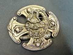 Many Skulls Maltese Iron Cross Artisan Cast? Awesome RARE Unknown! Belt Buckle