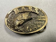 Vintage B.A.S.S. Spirit of &rsquo;96 Bass Anglers Sportmans Society Belt Buckle Adult