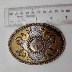 Nocona Western Belt Belt Belt Large Sliver Gold Metal Cowboy Western Christian