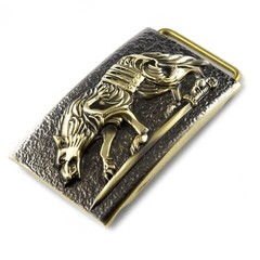 Belt buckle « Werewolf », Military brass belt buckle; Wolf buckle,