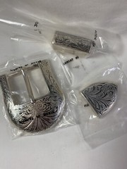 Ivan 3 pc Silver e Buckle and Slide Set