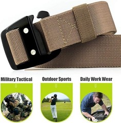 Tactical Stretch Belt for Men, 1.5&Prime; Military Work Rigger Elastic Nylon Hiking..