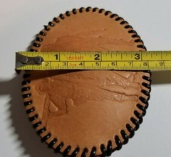 Leather Oval Soldiers Stamped Belt Buckle