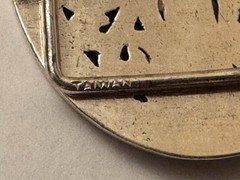 90s Silver tone Oval Cross Belt Buckle Gothic Western Solid Metal 1.5inch Buckle