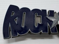 “NEW” Rock Star BELT BUCKLE Dark Blue Speckled Enamel Gray Metal Music Superstar