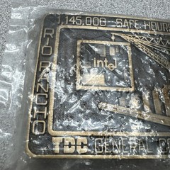 Vtg Intel TDC Contractor Belt Buckle Safe Hours Award Ro Rancho NM Metal