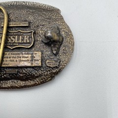 Vintage Belt Buckle Kessler American Whiskey Smooth As Silk 1993 Brass Tone USA