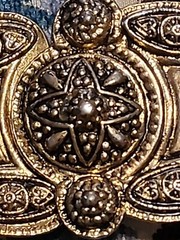 Vintage Gold Tone Buckle Beautiful Details Two Piece Buckle Unisex