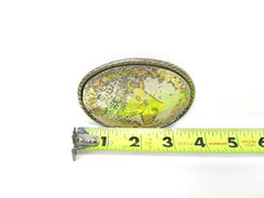 VTG Horse Head Colorful Flower Belt Buckle Made in USA Cowboy Western Rancher