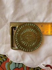Trinity Hippie Egyptian Revival Style « Third Eye of God » Sold Brass Belt Buckle