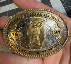Vintage 1994 68th Annual Illinois State Skeet Championships Belt Buckle
