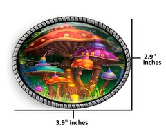 Magic Mushroom Belt Buckle Colorful Fantasy Clothing Accessory
