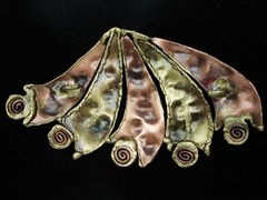QK11162 *NOS* REALLY COOL **ABSTRACT ARTWORK** SOLID BRASS BELT BUCKLE