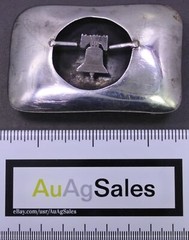 Vintage Sterling Silver Liberty Bell Belt Buckle 1976 Signed KC &rsquo;76