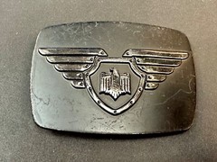 Chrome Brand Eagle Wings Wide Theme Black Color Belt Buckle