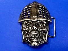 Knights Soldier Skull Helmet Medieval Armor Cutout Halloween Gothic Belt Buckle