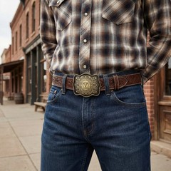 Belt Buckle Custom Personalized Monogrammed Western Buckle for Belts Wide 1.5&Prime;