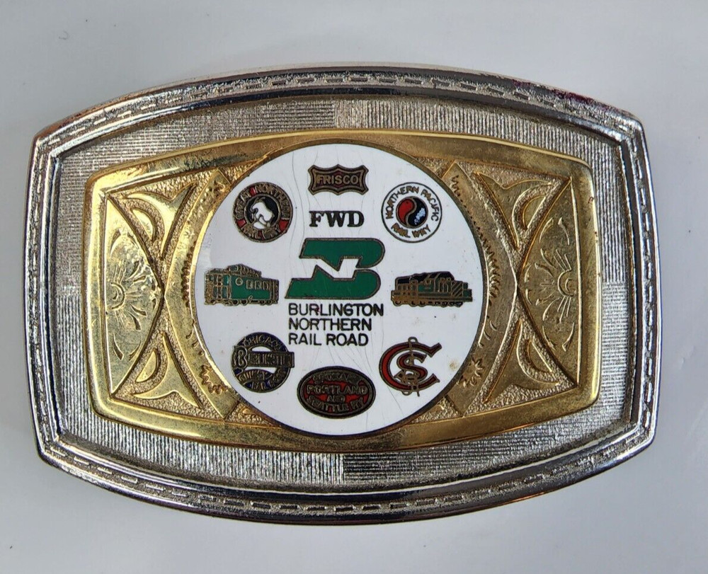 Burlington Northern Spokane Portland Seattle Chicago Burlington Belt Buckle