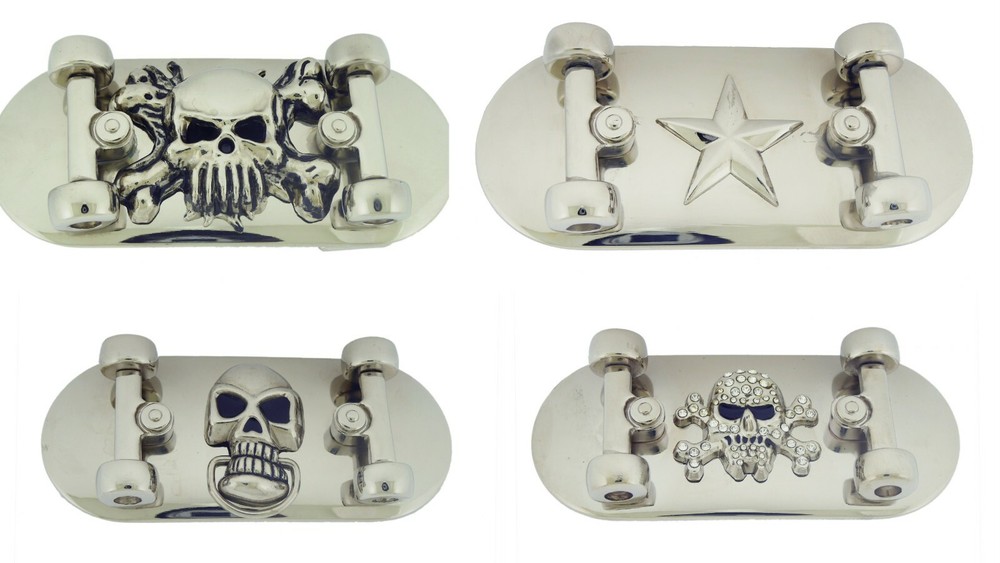 Skateboard Belt Buckles Skateboarders Skateboarding Skeleton Gold Silver Metal
