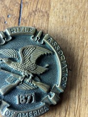 1978 Brass Belt Buckle NRA National Rifle Association Of America 1871