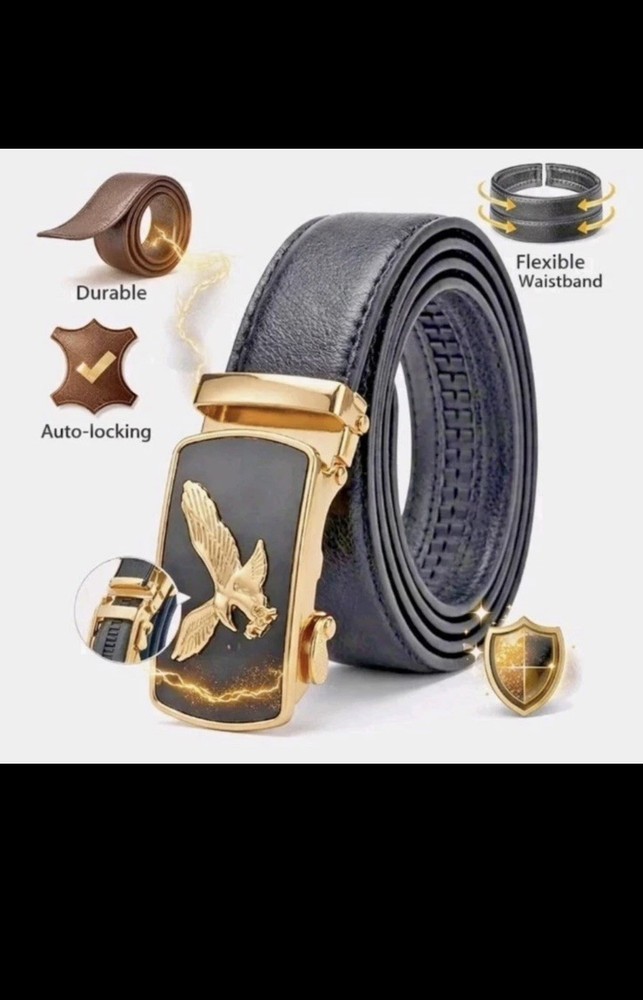 Men Eagle Decor Automatic Buckle Belt