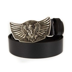 Geman silver buckle Eagle with sword, heraldic eagle, winged heraldry falcon