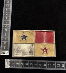 Vintage rectangular metal belt buckle Panamanian flag design RARE