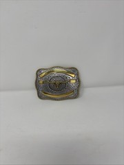 Crumrine Western Rectangle LONGHORN SKULL Belt Buckle.