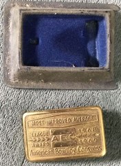 Vintage AMERICAN BOWLING CONGRESS 1968-69 Most Improved Award Brass Belt Buckle
