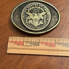 United States of America Twenty Dollars In God We Trust Eagle Belt Buckle USA