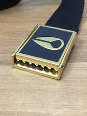 NIXON VINTAGE BELT & BUCKLE GOLD AND BLACK
