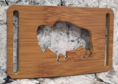 GRIP6 BELT BUCKLE – BISON / AMERICAN BUFFALO – BAMBOO WOOD LOOK – 1.5 INCH WIDE