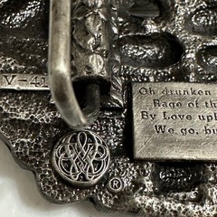 Bergamot Brass Works 1983 3D Sailing Clipper Ship Belt Buckle Enamel VTG Rudyard