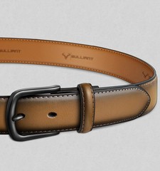 BULLIANT Men Belt-Leather Belt 7 Holes 38&Prime;-40&Prime;Waist Adjustable, Tawny4703