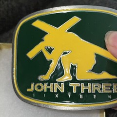 John Three Sixteen Belt Buckle 2.5×3 Kerusso Christian Glossy Green & Yellow