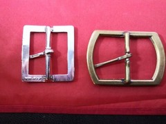 2 Plain Belt Buckle, Silver Color; Brass Color, Excellent Condition, 1.75&Prime; Belt