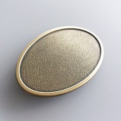 Vintage Bronze Plated Oval Striae Custom Blank Belt Buckle Boucle de Ceinture