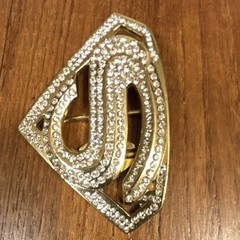 DC Comics Superman Gold Rhinestone Men&rsquo;s Metal Belt Buckle Interchangeable