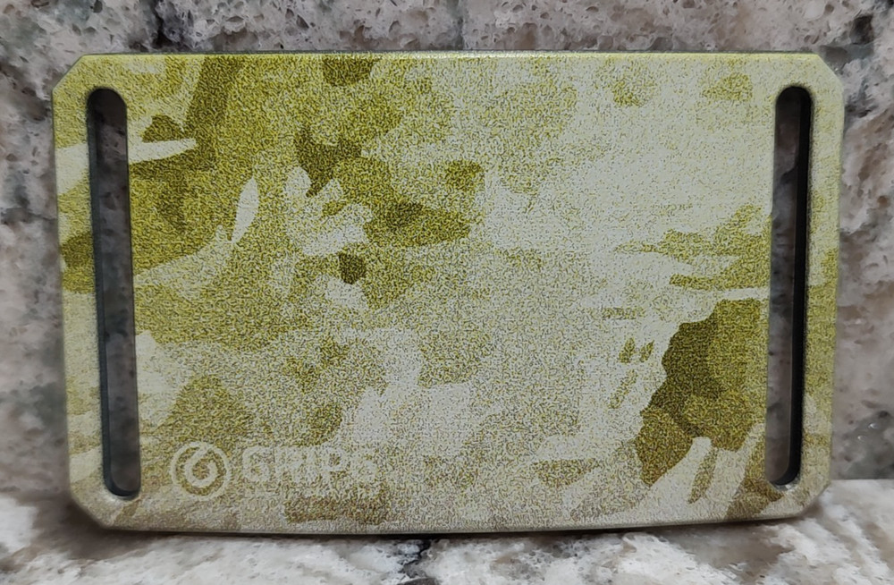 GRIP6 BELT BUCKLE – GREEN / LIGHT CAMO / CAMOUFLAGE – 1.5 INCH WIDE with defect