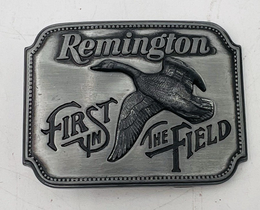 Remington First in the Field Belt Buckle Canada Goose 1980 Sid Bell Made In USA